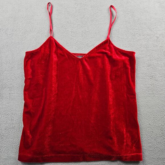 Velvet Cami Tank Top Womens L Red Pajamagram - Picture 1 of 5